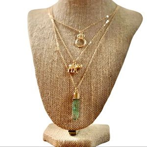 ✨Set of 3 Gold Layer Pendant Boho Charm Necklaces